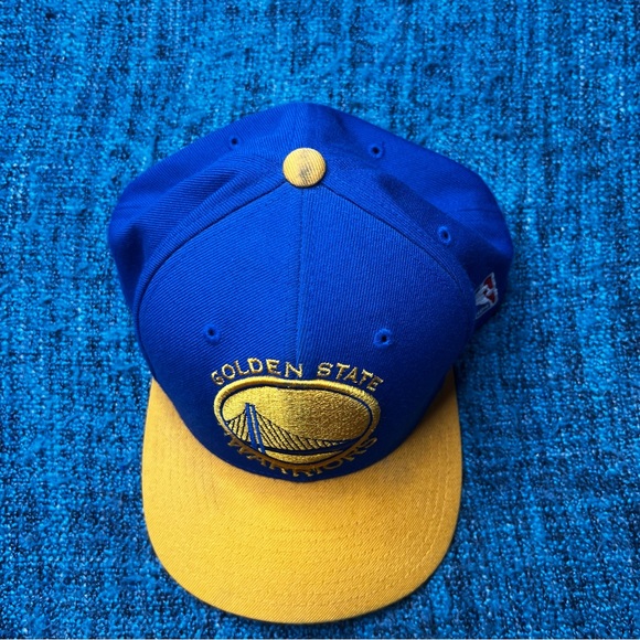 Mitchell & Ness 2015 Golden State Warriors Snap Back Hat in Blue Yellow - Picture 3 of 11